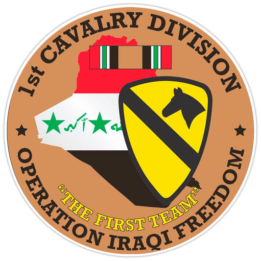 1st Cavalry Division Operation Iraqi Freedom Bumper Sticker Military Decal 5"