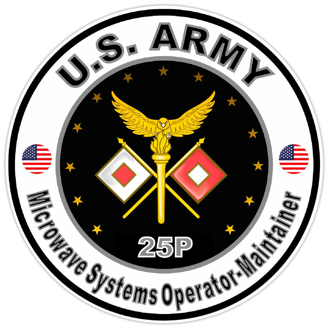 US Army Microwave Systems Operator-Maintainer Sticker Military Soldier Decal 5"
