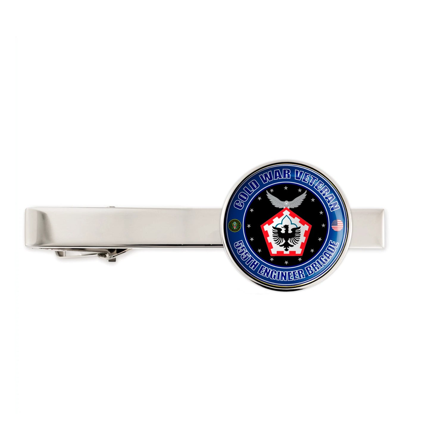 Us Army Cold War Veteran 555th Engineer Brigade Military Tie Clip Tie Bar Gift