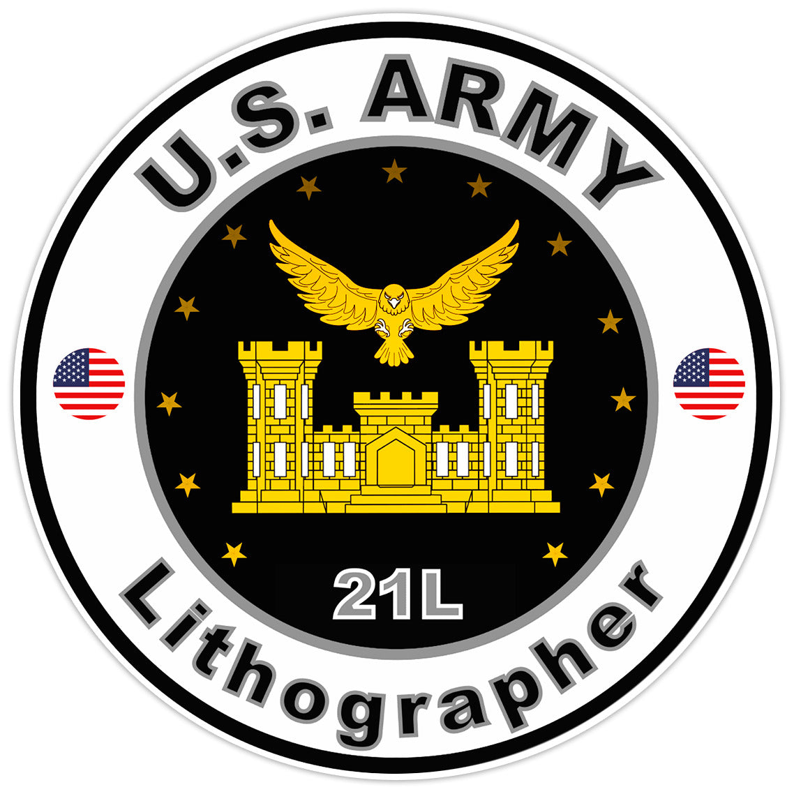 United States Army Lithographer Sticker Military Soldier Decal 5"