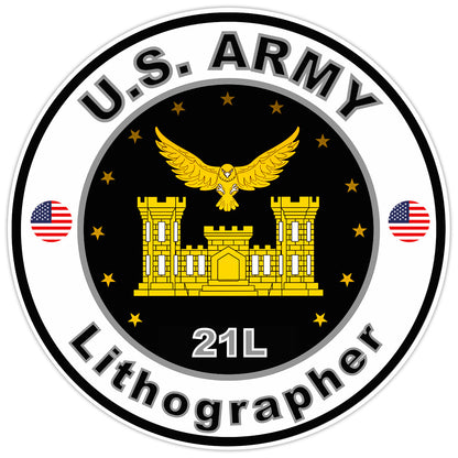 United States Army Lithographer Sticker Military Soldier Decal 5"