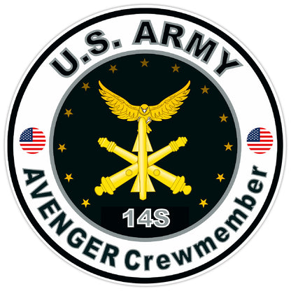 United States Army Avenger Crewmember Bumper Sticker Military Soldier Decal 5"