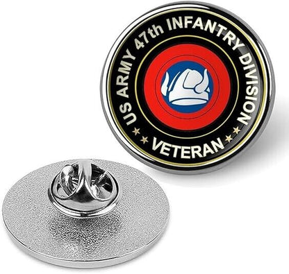 US Army 47th Infantry Division Veteran Tie Suit Shirt Lapel Pin - Silver