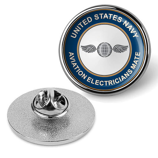 U.S. Navy Aviation Electrician's Mate Tie Tac, Hat Pin, Badge Lapel Pin - Silver