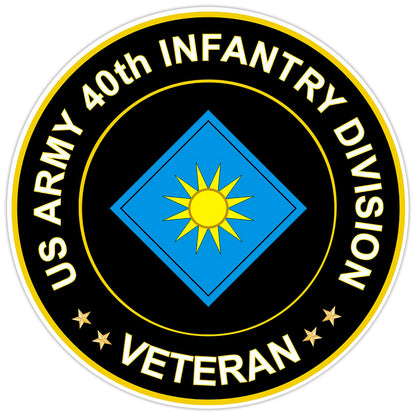 US Army 40th Infantry Division Veteran Bumper Sticker Military Vinyl Decal 5"