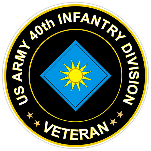 US Army 40th Infantry Division Veteran Bumper Sticker Military Vinyl Decal 5"
