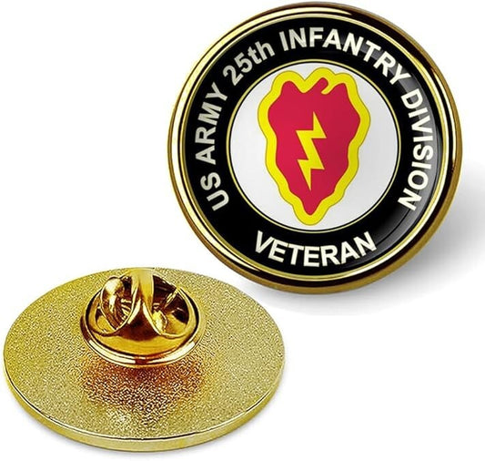 U.S. Armed 25th Infantry Division Lapel Pin Veteran Tie Suit Shirt Jackets-Gold