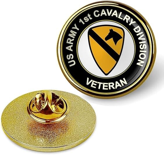 U.S. Army 1st Cavalry Division Veteran Lapel Pin Tie Suit Shirt Lapel Pin-Gold