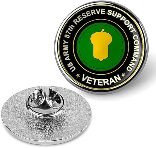 US Army 87th Reserve Support Command Veteran Tie Suit Shirt Lapel Pin - Silver