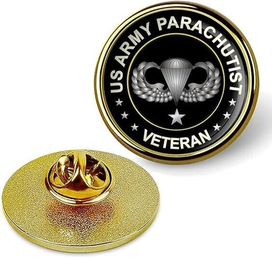 US Army Parachutist Veteran Lapel Pin Veteran Tie Suit Shirt Lapel Pin-Gold