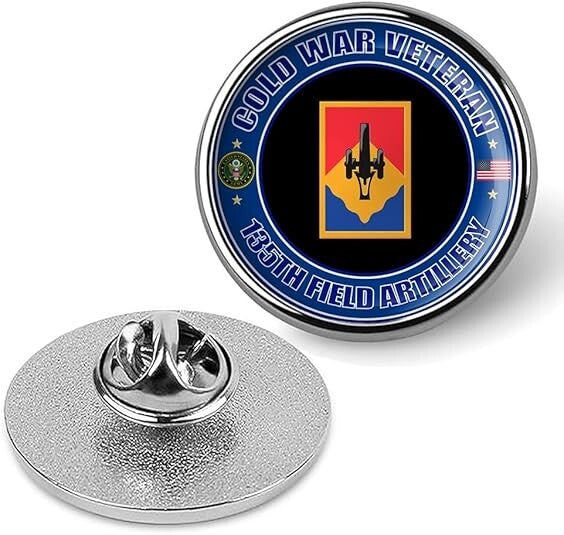 Cold War Veteran 135th Field Artillery Tie Suit Shirt Lapel Pin - Silver