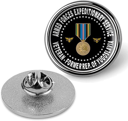 Armed Forces Expeditionary Service Former Republic Yugoslavia Lapel Pin-Silver