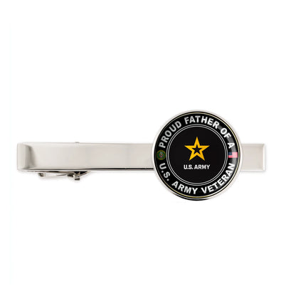 Us Army Proud Father Of A Us Army Veteran Tie Clip Tie Bar Gift