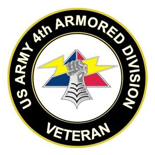 US Army 4th Armored Division Veteran Bumper Sticker Military Vinyl Decal 5"