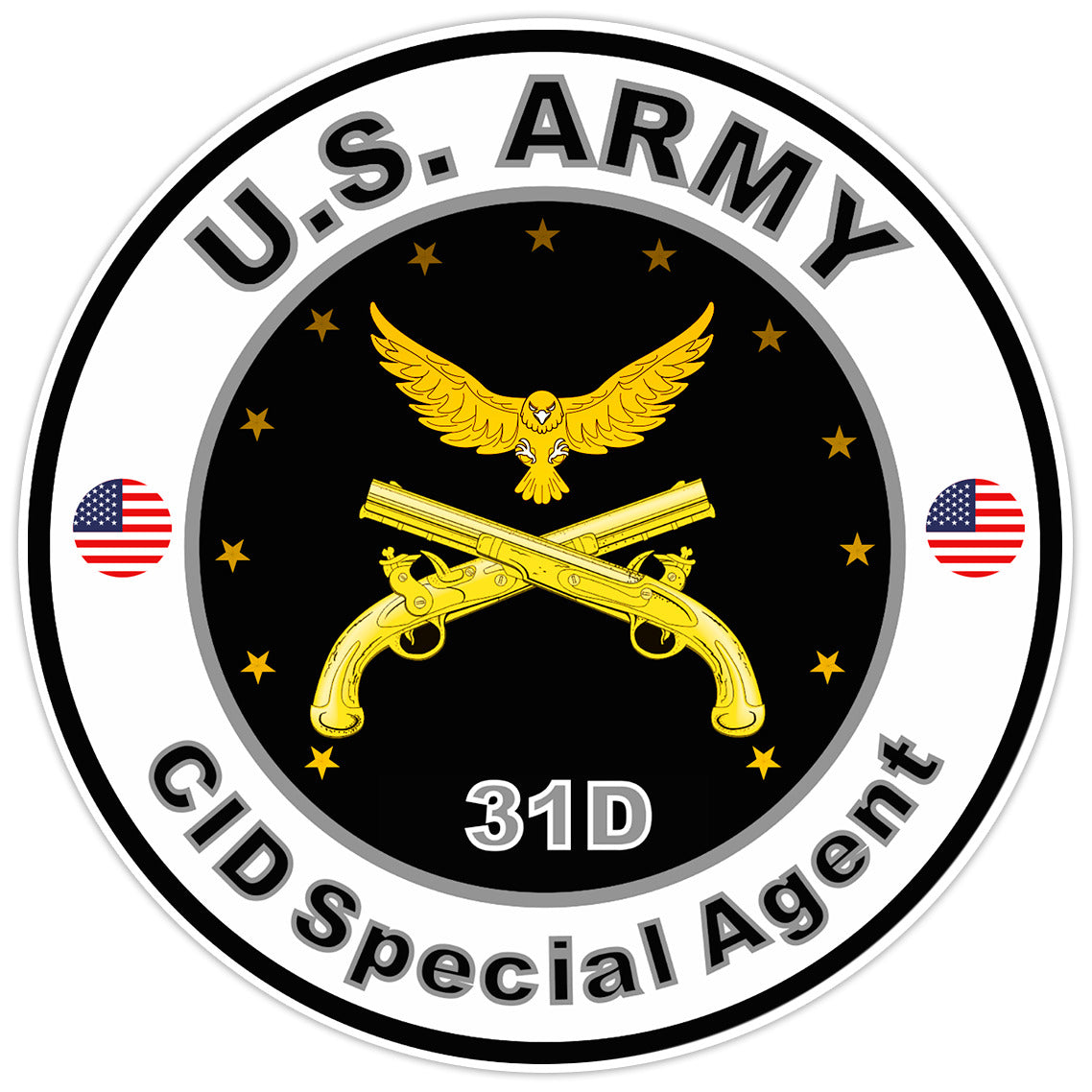 US Army CID Special Agent Bumper Sticker Military Vinyl Soldier Decal 5"