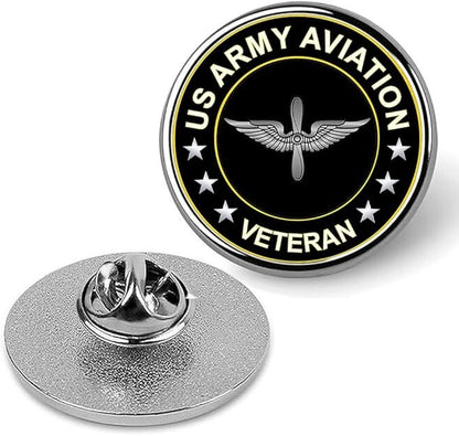 US Army Aviation Veteran Lapel Pin Veteran Tie Suit Shirt Pinback-Silver