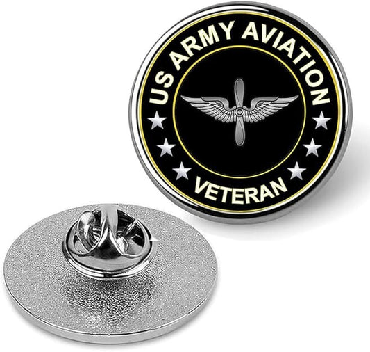 US Army Aviation Veteran Lapel Pin Veteran Tie Suit Shirt Pinback-Silver