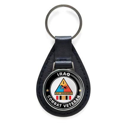 1st Armored Division Iraq Combat Veteran Operation Black Leather Keychain