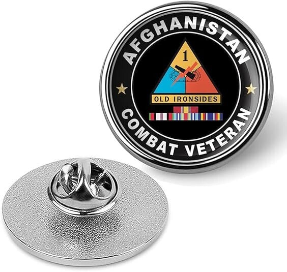 Afghanistan Combat Veteran Tie Suit Shirt Lapel Pin - Silver