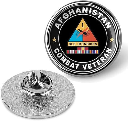 Afghanistan Combat Veteran Tie Suit Shirt Lapel Pin - Silver