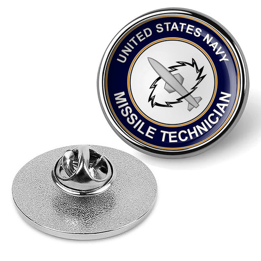 U.S. Navy Missile Technician Tie Tac, Hat Pin, Military Emblem Lapel Pin -Silver