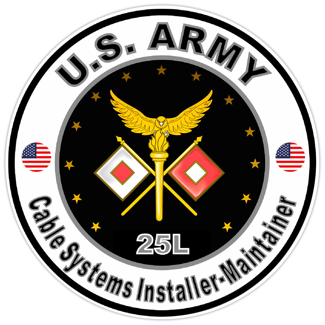 US Army Cable System Installer- Maintainer Sticker Military Soldier Decal 5"