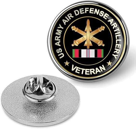 US Army Air Defense Artillery Veteran Tie Suit Shirt Lapel Pin - Silver
