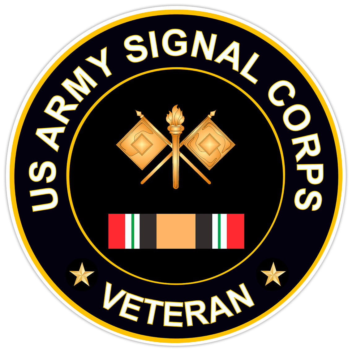 US Army Signal Corps Veteran Bumper Sticker Military Vinyl Soldier Decal 5"