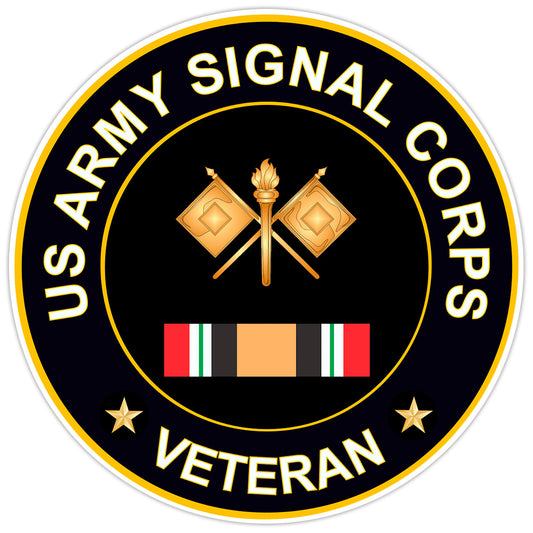 US Army Signal Corps Veteran Bumper Sticker Military Vinyl Soldier Decal 5"