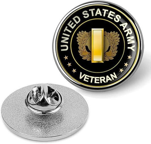 United States Army Veteran Tie Suit Shirt Lapel Pin-Silver