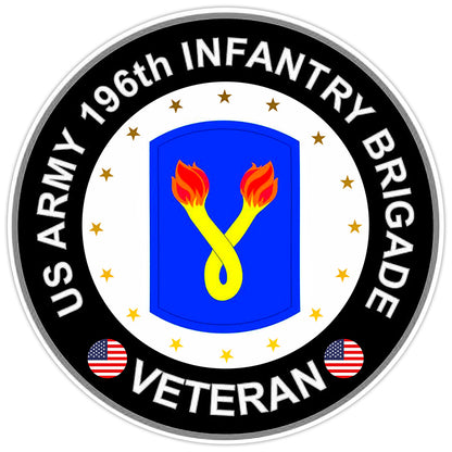 US Army 196th Infantry Brigade Veteran Bumper Sticker Military Vinyl Decal 5"