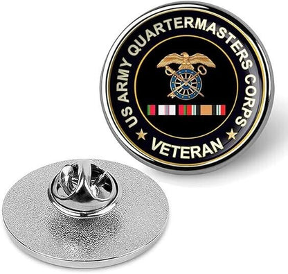 US Army Quartermasters Corps Veteran Tie Suit Shirt Lapel Pin - Silver