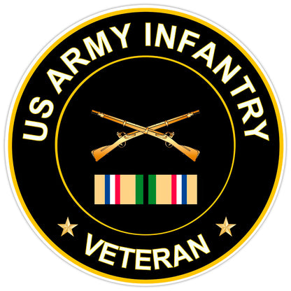 US Army Infantry Veteran Bumper Sticker Military Vinyl Soldier Decal 5"