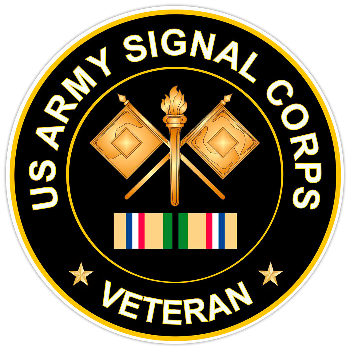 US Army Signal Corps Veteran Bumper Sticker Military Vinyl Decal 5"