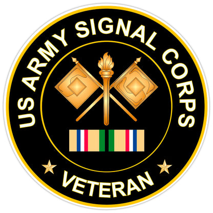US Army Signal Corps Veteran Bumper Sticker Military Vinyl Decal 5"