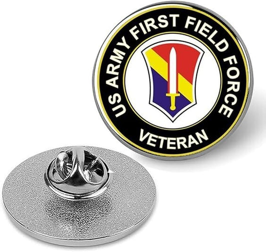 U.S. Army 1st Field Force Lapel Pin Veteran Tie Suit Shirt Pinback-Silver