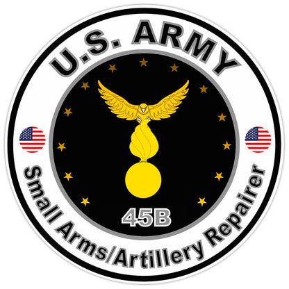 US Army Small Arms/Artillery Repairer Bumper Sticker Military Vinyl Decal 5"