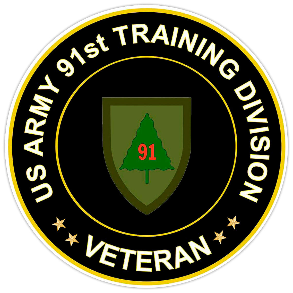 US Army 91st Training Division Veteran Bumper Sticker Military Vinyl Decal 5"