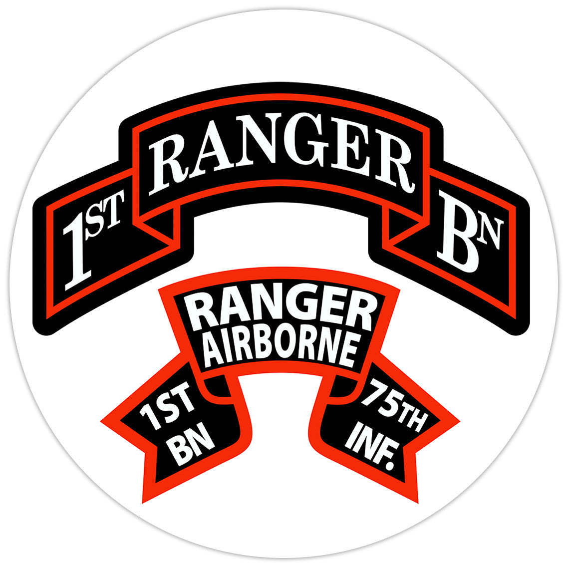 1/75th Ranger Battalion Bumper Sticker Military Vinyl Soldier Decal 5"