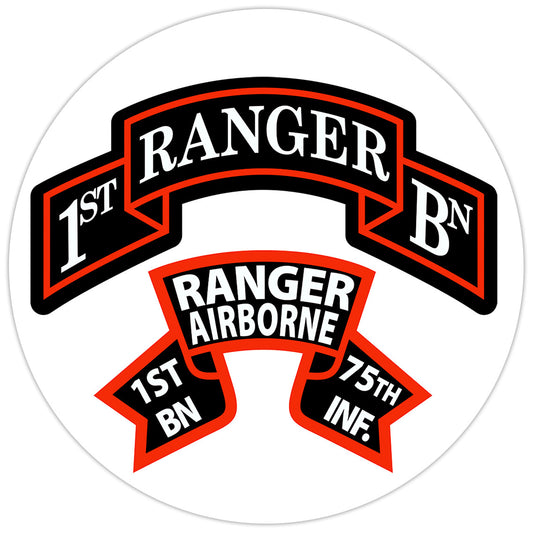 1/75th Ranger Battalion Bumper Sticker Military Vinyl Soldier Decal 5"
