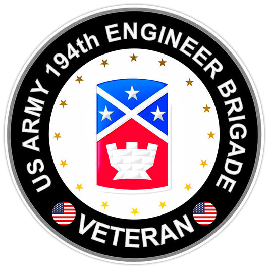 US Army 194th Engineer Brigade Veteran Bumper Sticker Military Vinyl Decal 5"