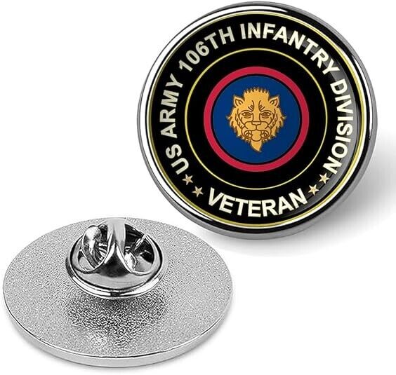 US Army 106th Infantry Division Veteran Tie Suit Shirt Lapel Pin - Silver