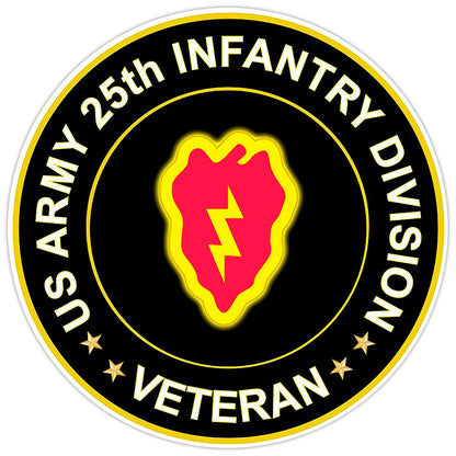 US Army 25th Infantry Division Veteran Bumper Sticker Military Vinyl Decal 5"