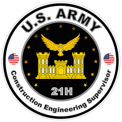 US Army Construction Engineering Supervisor Bumper Sticker Military Decal 5"