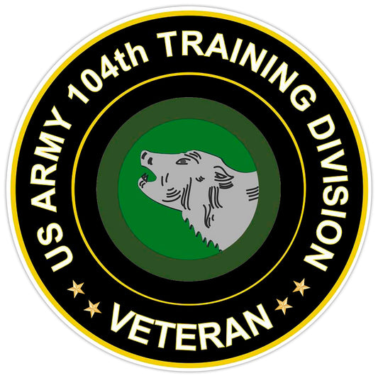 US Army 104th Training Division Veteran Bumper Sticker Military Vinyl Decal 5"