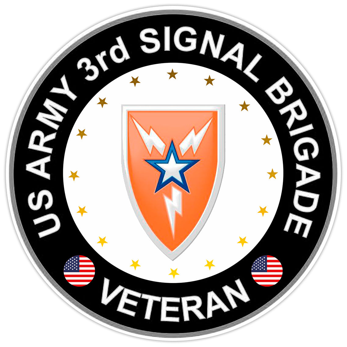 US Army 3rd Signal Brigade Veteran Bumper Sticker Military Vinyl Decal 5"