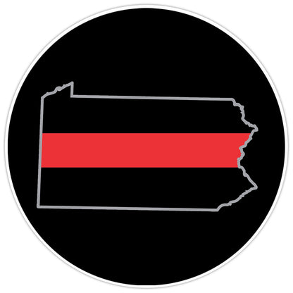 Thin Red Line Pennsylvania Firefighter First Responder Bumper Sticker Decal 5"