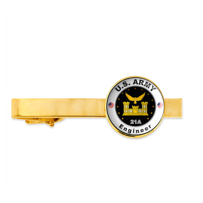 Us Army Engineer 21A Military Veteran Tie Clip Tie Bar Gift