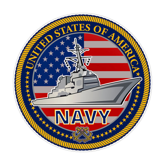 United States of America Navy Bumper Sticker Military Vinyl Soldier Decal 5"