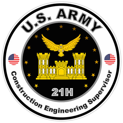 US Army Construction Engineering Supervisor Bumper Sticker Military Decal 5"